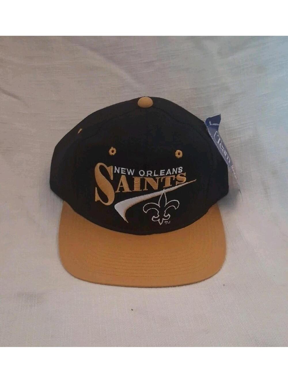 Vintage New Orleans Saints Snapback Cap Drew Pearson Deadstock Football Hat NFL